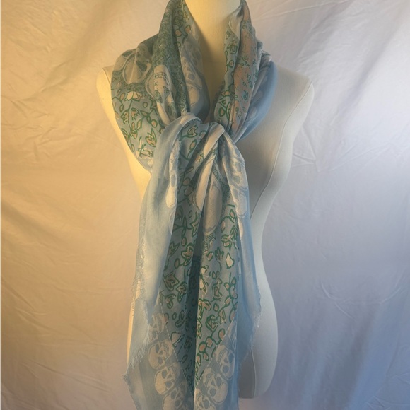 Zadig & Voltaire Blue and Green Scarf - Picture 1 of 4